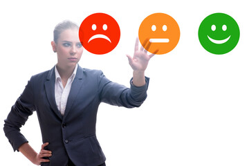 Businesswoman in customer feedback concept