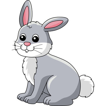 Rabbit Cartoon Colored Clipart Illustration
