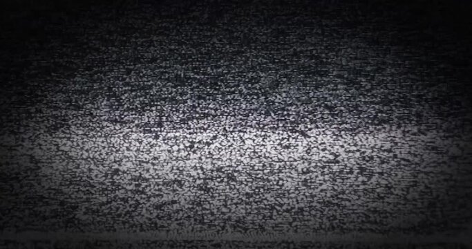 Old Retro TV - Static tv black and white noise caused by bad signal reception