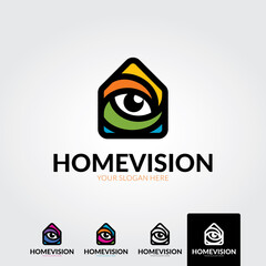 Minimal home vision logo template - vector