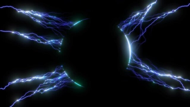 Electric Lightning Bolt Strikes Electricity Geometric Shape