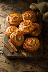 Homemade cinnamon rolls on a plate