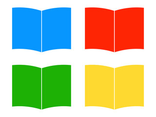 開いた本のアイコンセットB：カラフル