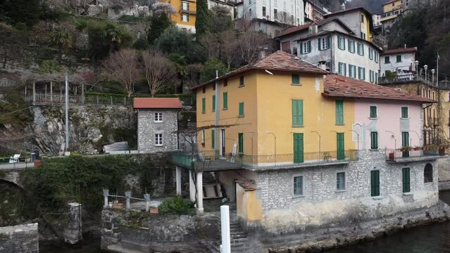 View of the village of Nesso on Lake Como