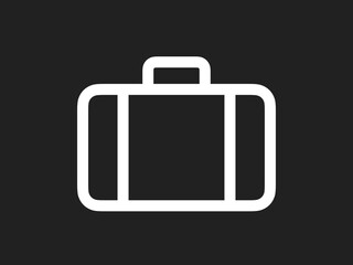 旅行カバンラインアイコン：白