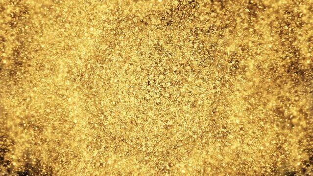 Glittering Particles With Bokeh background . background gold movement, seamless loop in 4k resolution.	