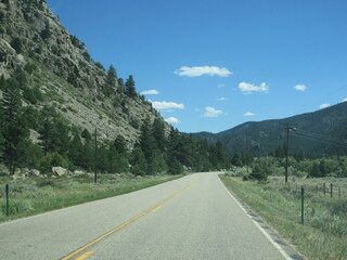 Naklejka premium A road that leads into the poudre canyon, Colorado.