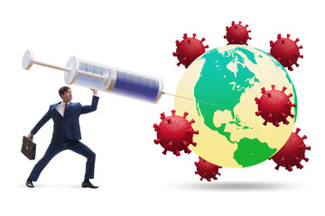 Concept of gloval vaccination against covid-19 coronavirus