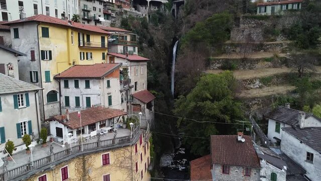 View of the village of Nesso on Lake Como