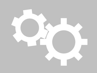 噛み合うギアアイコンA：白