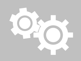 噛み合うギアアイコンB：白