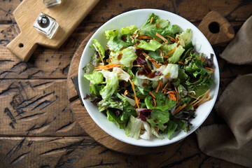 Healthy green salad with vegetables