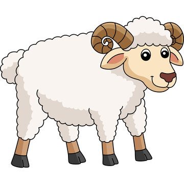 Sheep Cartoon Colored Clipart Illustration