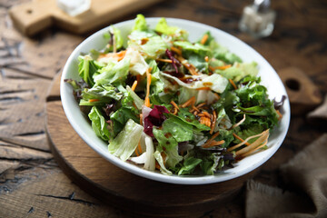 Healthy green salad with vegetables