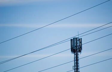The top of a cell phone tower.
