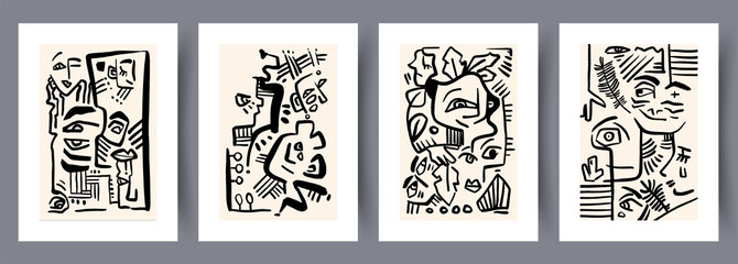 Printable wall art vector poster set. © aprint22com