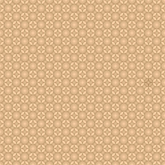 Seamless, Vector Image of Stylized Curved Rhombuses and Circles in Dark Color, Forming an Openwork Grid On a Yellow-Orange Background