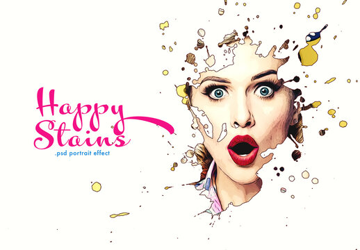 Paint Splatter Portrait Effect