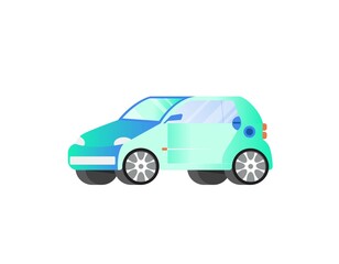 Side view of the car. Flat vector illustration