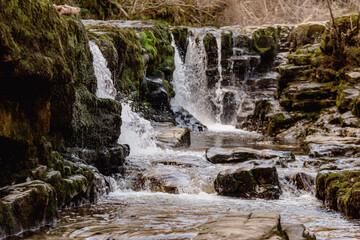 Sgwd Isaf Clun-Gwyn waterfall on Melte river.