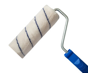 Paint Roller Close Up View Isolated On White