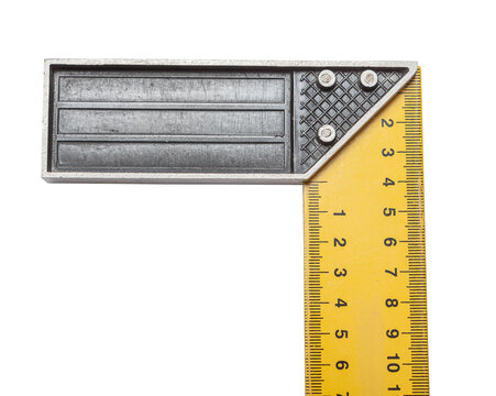 Square Ruller Close Up View Isolated