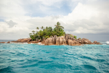 Beautiful tropical uninhabited island of St. Pierre in the Indian Ocean in the Seychelles
