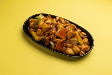 Chicken with almonds typical chinese food