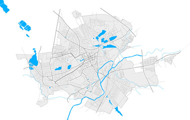 Sloviansk, Ukraine Black and White high resolution vector map