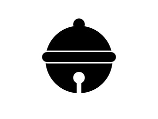 フラット鈴アイコン：黒