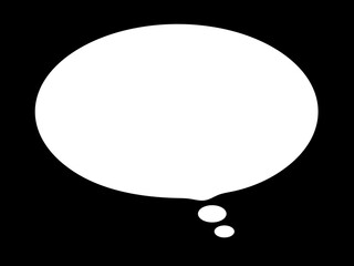 思考ふきだしフレームB：黒