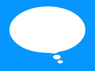 思考ふきだしフレームB：青