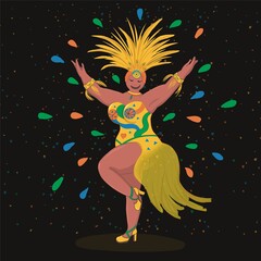 illustration danseuse de carnaval, représente la joie de vivre