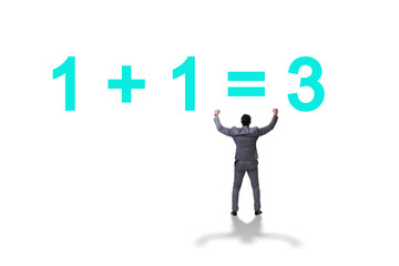 Businessman in synergy business concept