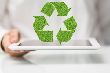 green recycling symbol for clean energy