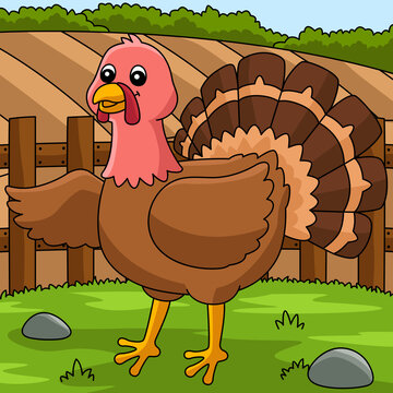 Turkey Cartoon Colored Animal Illustration