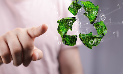 green recycling symbol for clean energy
