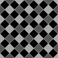 Rhombuses background. Seamless surface pattern design with diamonds ornament. Checks wallpaper. Ethnic mosaic motif. Crossed diagonal lines. Digital paper, textile print, page fill, designing. Vector.