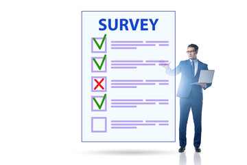 Survey questionnaire with tick boxes