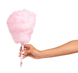 Your sweet tooth is tingling. Cropped image of a woman holding some delicious candy floss while...