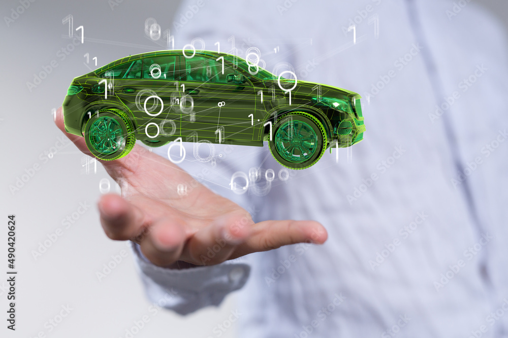 Poster driverless autonomous vehicle with lidar technology