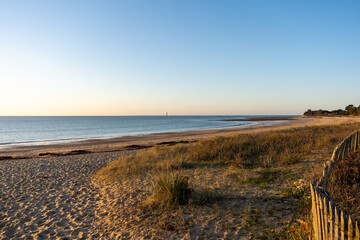 Rivedoux-plage Beach through dunes in ile de re in french country island