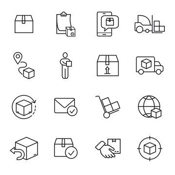 Shipping and Delivery icons set . Shipping and Delivery pack symbol vector elements for infographic web