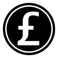 Lb Pound Currency Coin Flat Icon Isolated On White Background