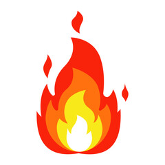 Fire flame icon - bonfire symbol, fire flame symbol, fire, fire icon. hot flames illustration. Vector illustration isolated on a white background.