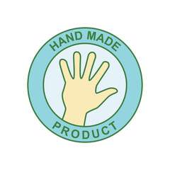Handmade label icon in color icon, isolated on white background 