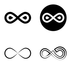 Infinity Flat Icon Set Isolated On White Background