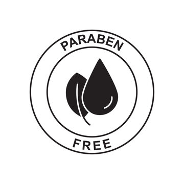 paraben free icon in black flat glyph, filled style isolated on white background