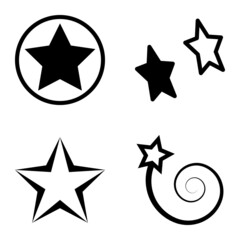 Stars1-2starfall Flat Icon Set Isolated On White Background