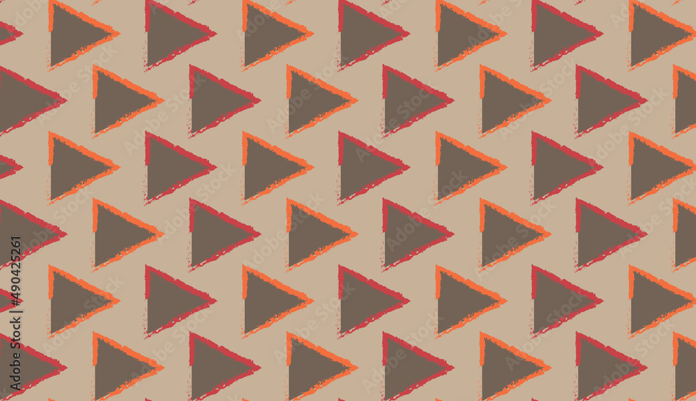 Aufkleber geometric print minimal triangle motif. seamless pattern paint brush. grunge design background.